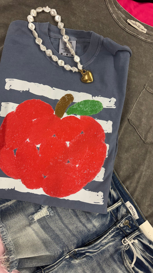 Apple Stripes Graphic Tee