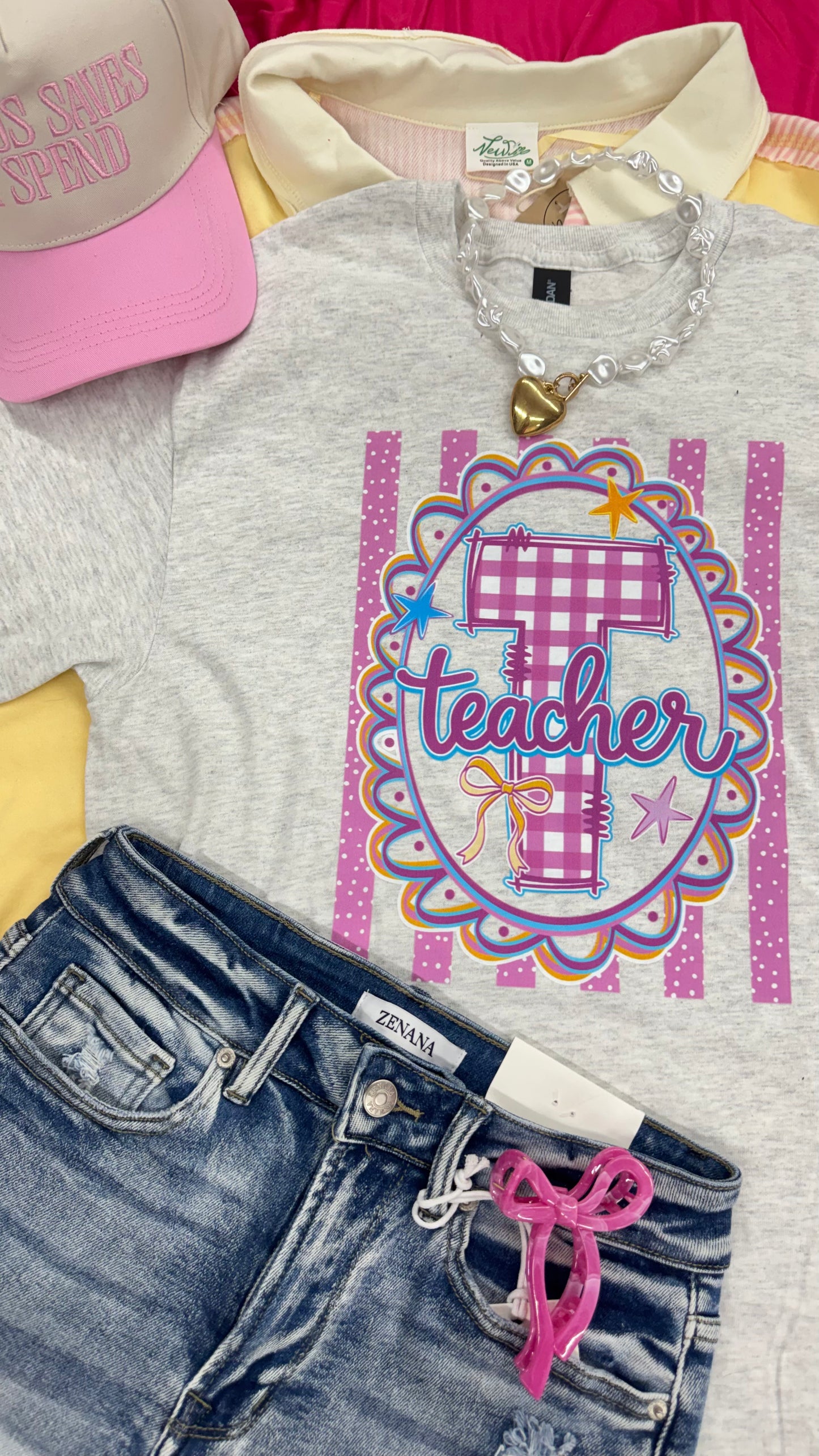 Preppy Teacher Frame Graphic Tee