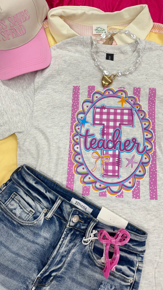 Preppy Teacher Frame Graphic Tee