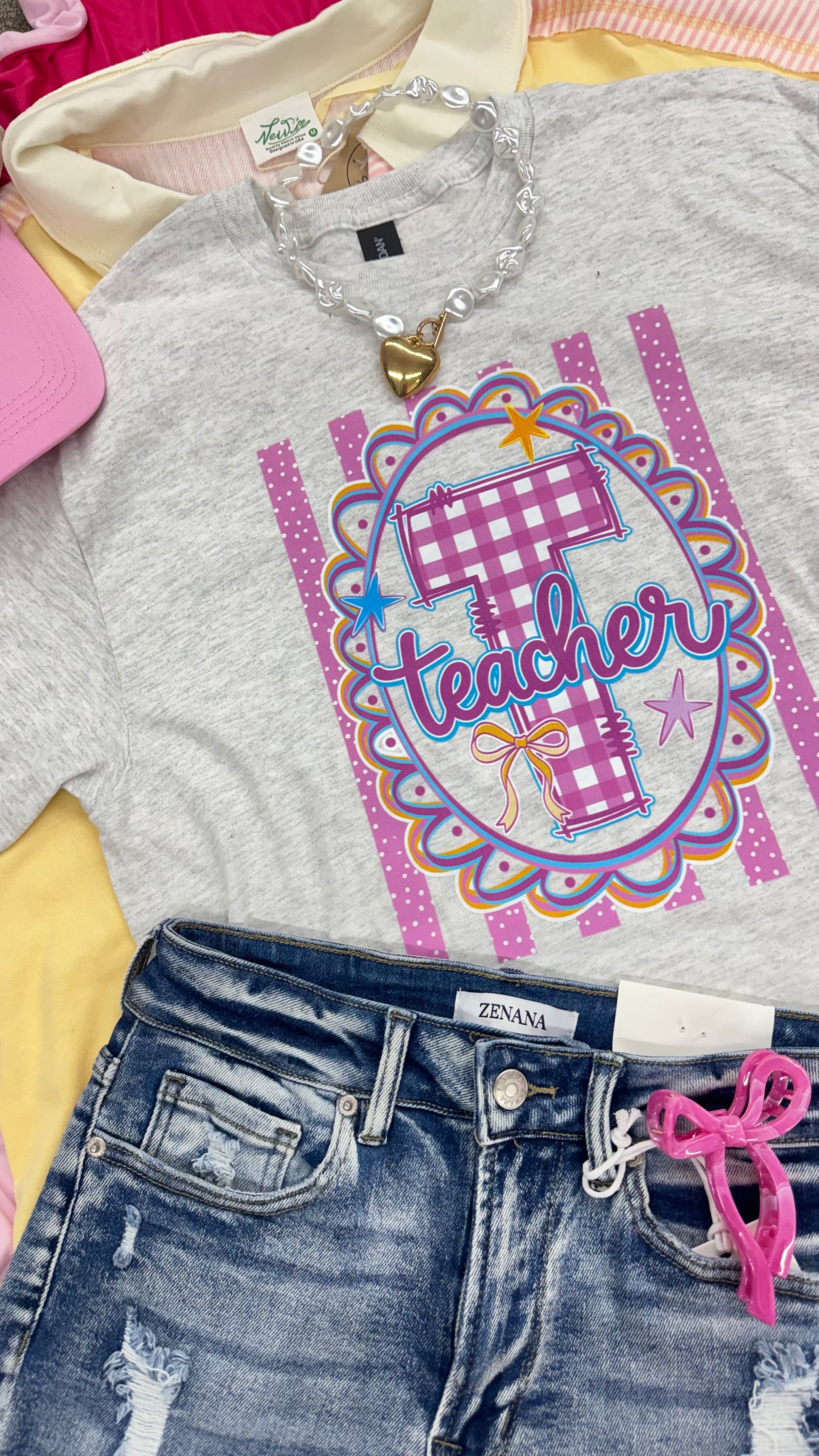 Preppy Teacher Frame Graphic Tee
