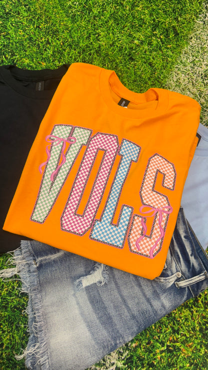 Bright V O L S Checkered Graphic Tee