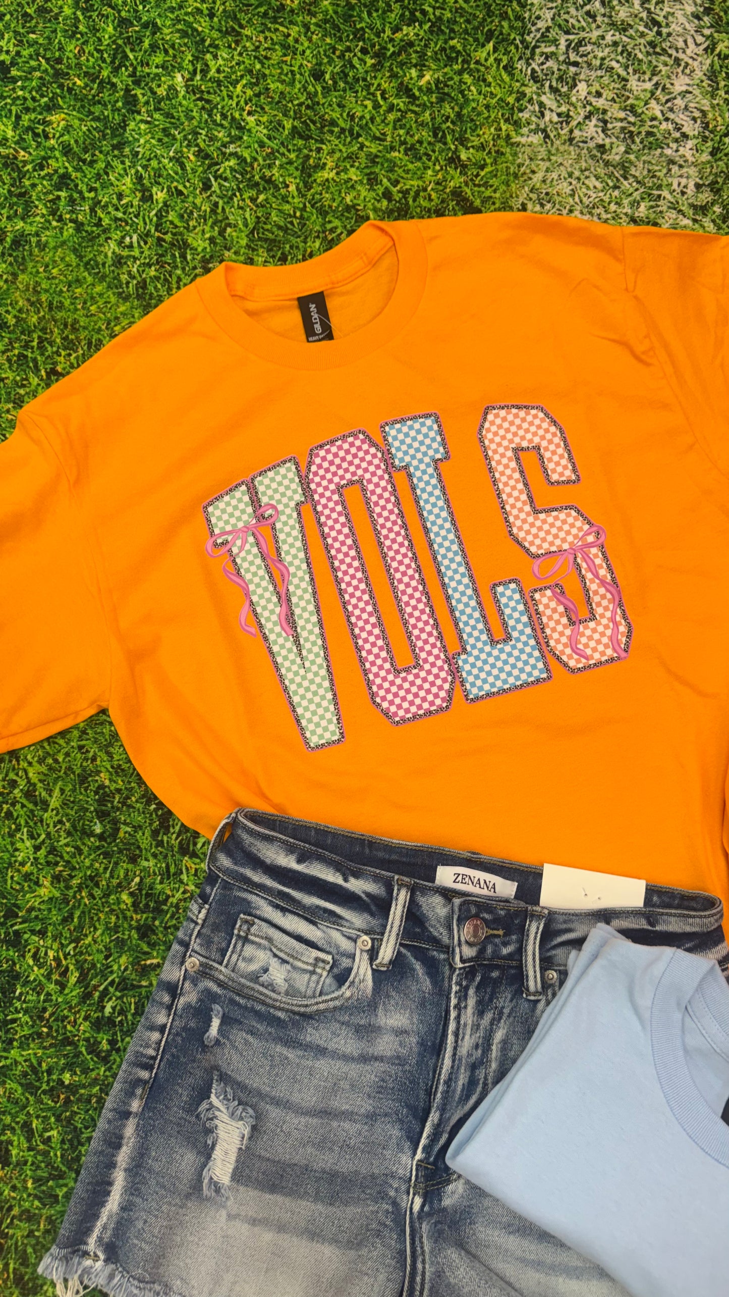 Bright V O L S Checkered Graphic Tee