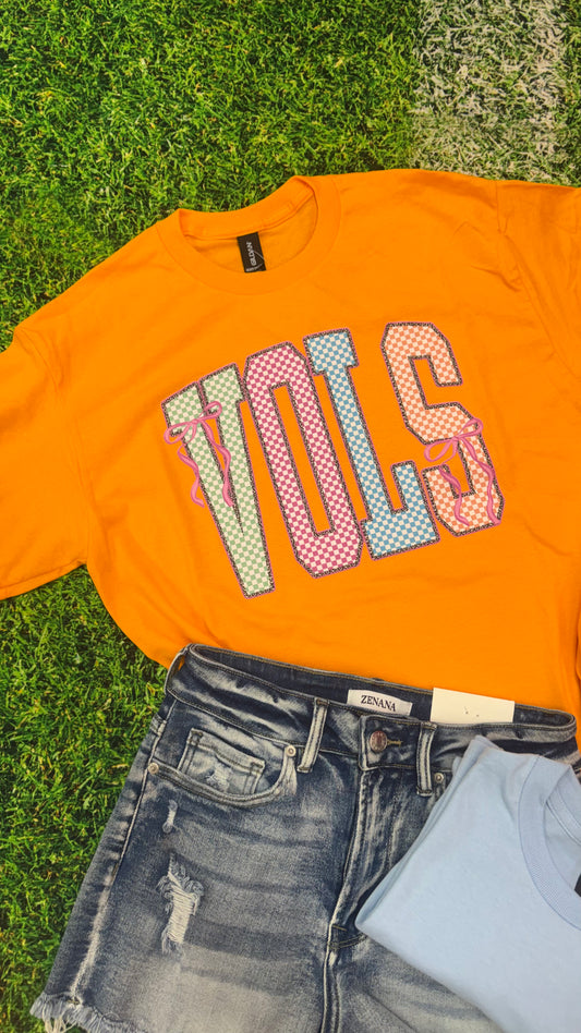 Bright V O L S Checkered Graphic Tee