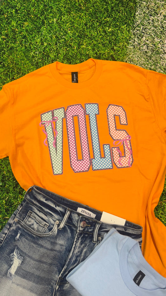 Bright V O L S Checkered Graphic Tee