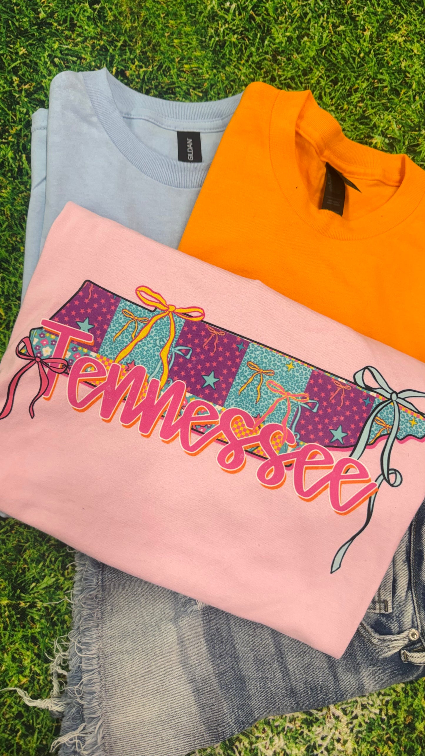 Tennessee Patchwork With Bows Graphic Tee
