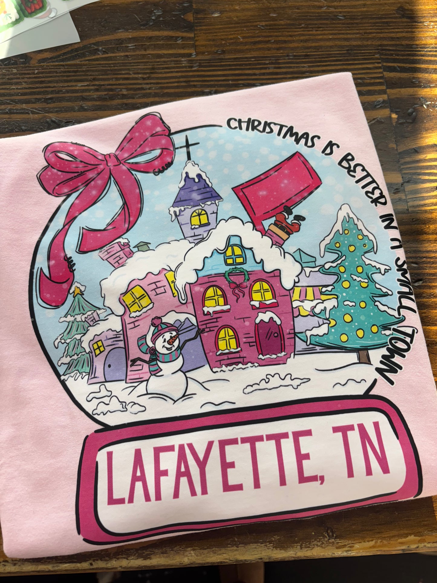 Snow Globe Small Town Graphic Tee - Customizable (Any Town)