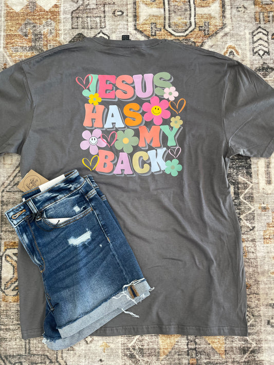 Jesus Has My Back Graphic Tee - Adult