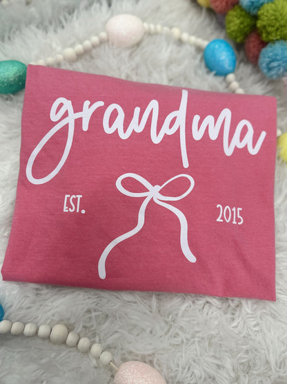 Custom Name Est. Bow Graphic Tee