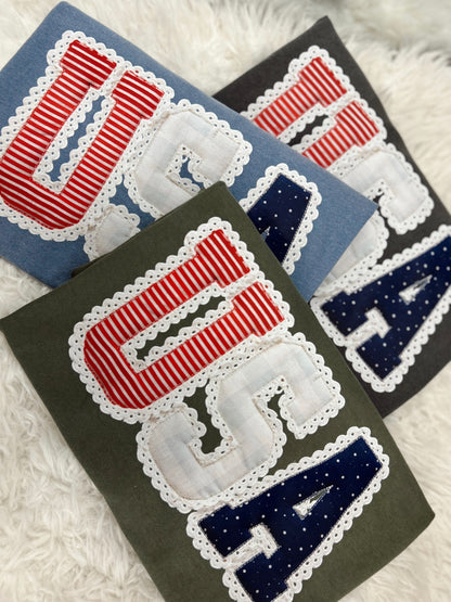 USA Lace Graphic Tee