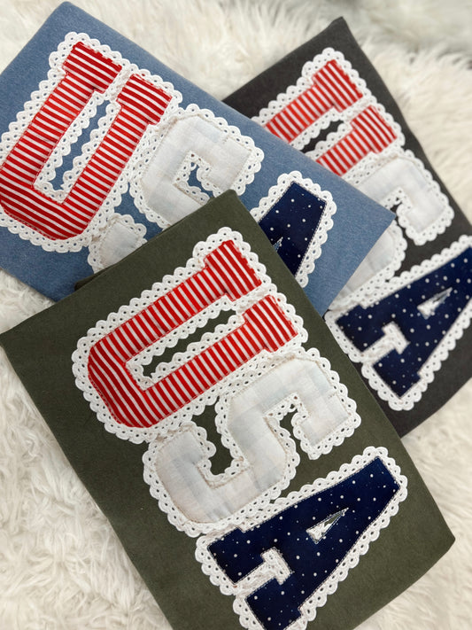USA Lace Graphic Tee