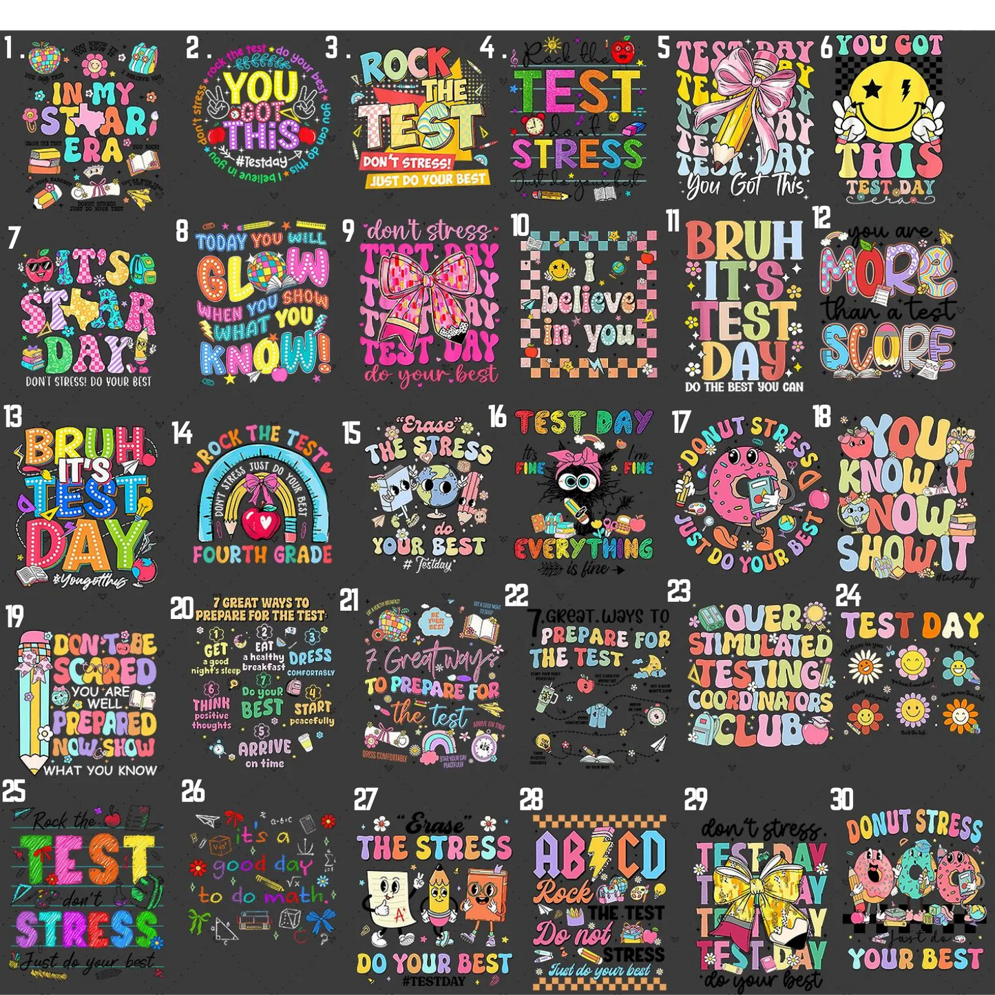 Teacher Test Graphic Tee 30 Options