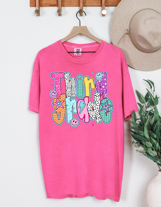 Back To School Girly letter Graphic Tee