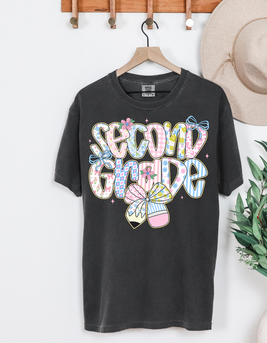 Back To School Pastel letter bow Graphic Tee
