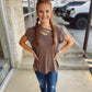 All Yours Criss Cross  V Neck Top