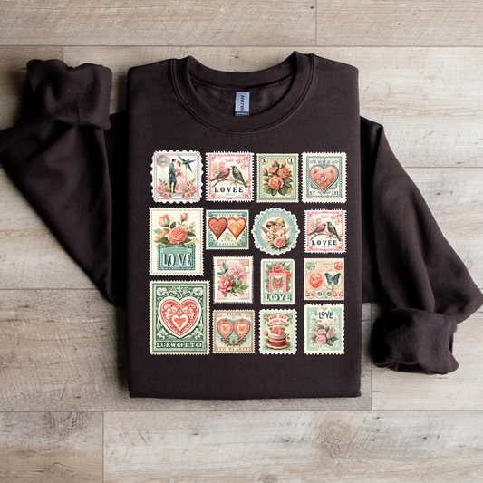 Vintage Valentine's Stamps Graphic Tee