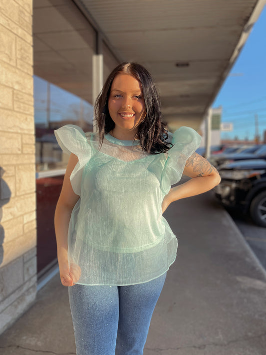 Anything You Want ruffle Sleeve Top - 2 Colors